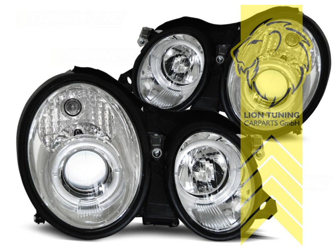 LT Pair LED DRL HALO RING EYE Headlights CLK C208 Coupe A208 Cabrio chrome LHD