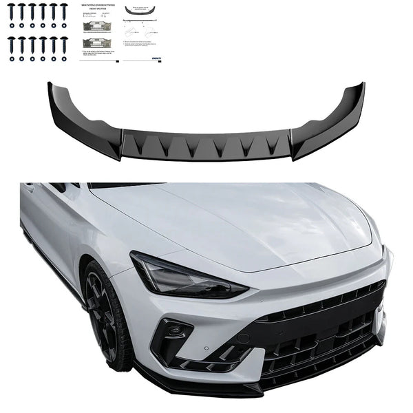 OW Front Bumper Splitter CUPRA Leon MK1 Facelift 2024+ TUV ABS Gloss Black