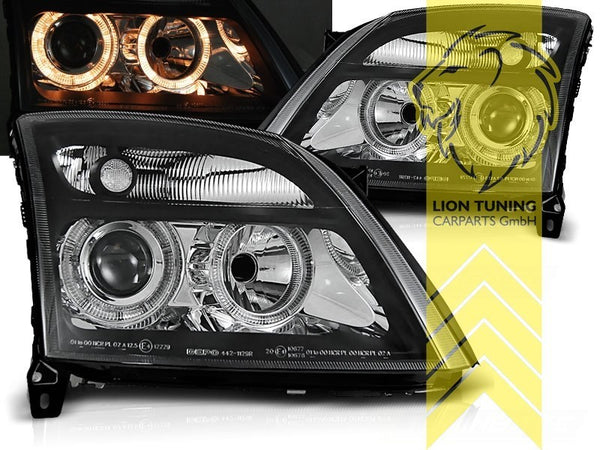 LT LED DRL Halo Headlights Opel Vectra C Facelift 02-06 HatchB Estate black LHD