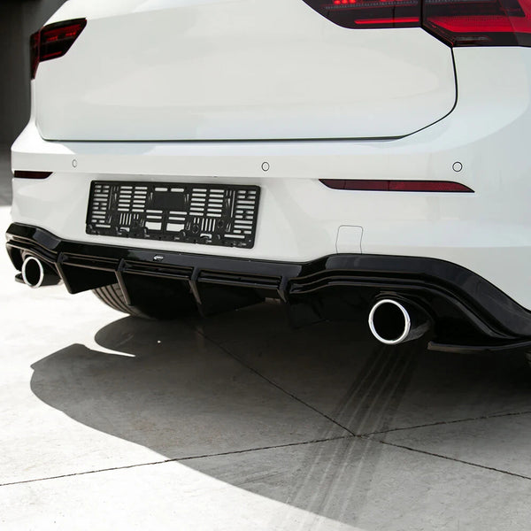 OW Rear Diffuser Valance VW Golf MK 8 GTI / R-Line 2020+ Gloss Black ABS