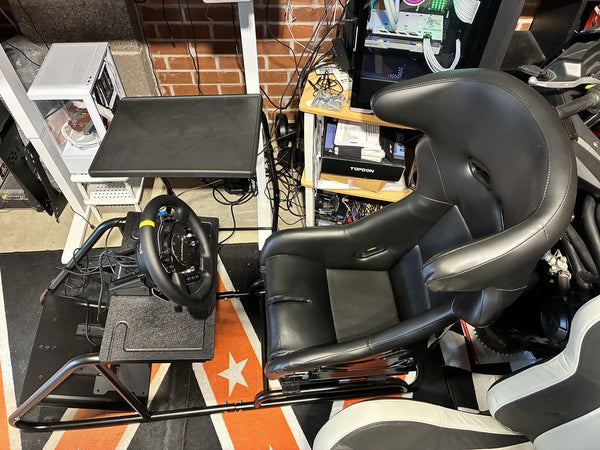 AZ Driving Game Sim Racing Frame + BS6 Seat Rig Wheel Pedals Xbox PS PC F1