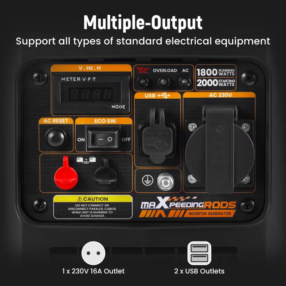 MXPR Generator Petrol Inverter 3500W Portable 22kg RV SUV Camping Home Backup