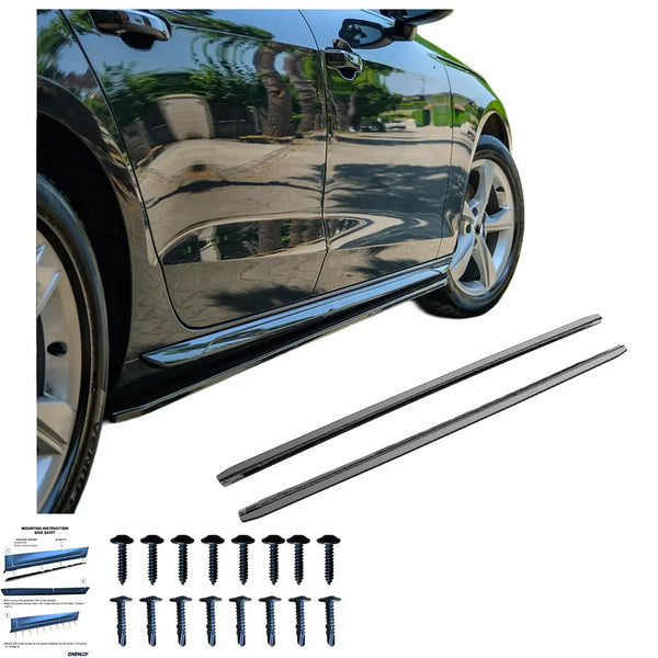 OW Side Skirts Extensions Valance AUDI A4 B9 Facelift 2019-2024 Gloss Black