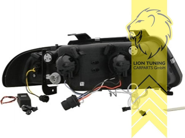 LT LED DRL Lightbar Halo Ring Headlights Audi A4 B5 8D Sedan Avant chrome LHD