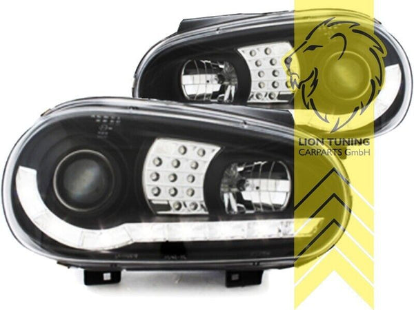 LT Pair LED DRL Halo Ring Headlights VW Golf 4 MK4 Limo Variant Cabrio black LHD