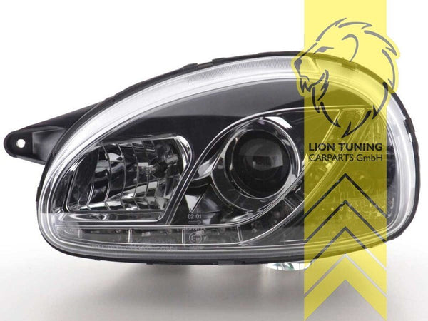 LT Pair LED DRL Angel Eye Halo Headlights Opel Corsa B Combo B 93-01 Chrome LHD