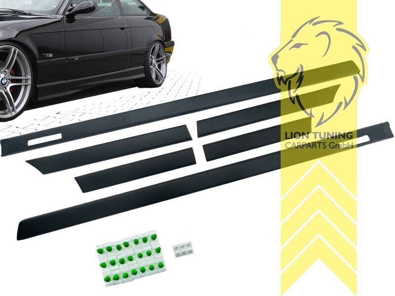 LT Side moldings door trims BMW E36 Coupe Cabrio for M + M3 92-99 Plastic Black