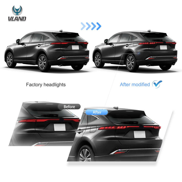 VLAND 2021–2024 Toyota Venza & Toyota Harrier Sequential Rear Tail Lamps Lights