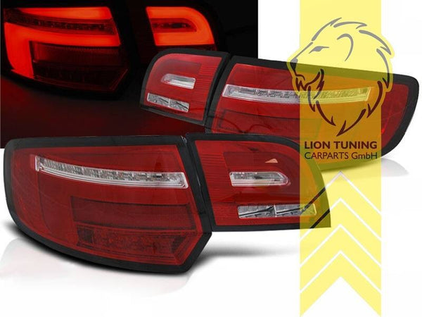 LT Pair LED Lightbar Rear Lights Audi A3 8P Sportback 08-12 red clear LHD