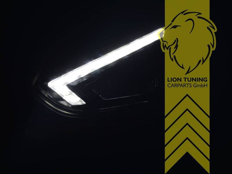 LT Pair LED DRL Lightbar Headlights OSRAM Bi XENON Ford Focus 3 black 11-14 LHD