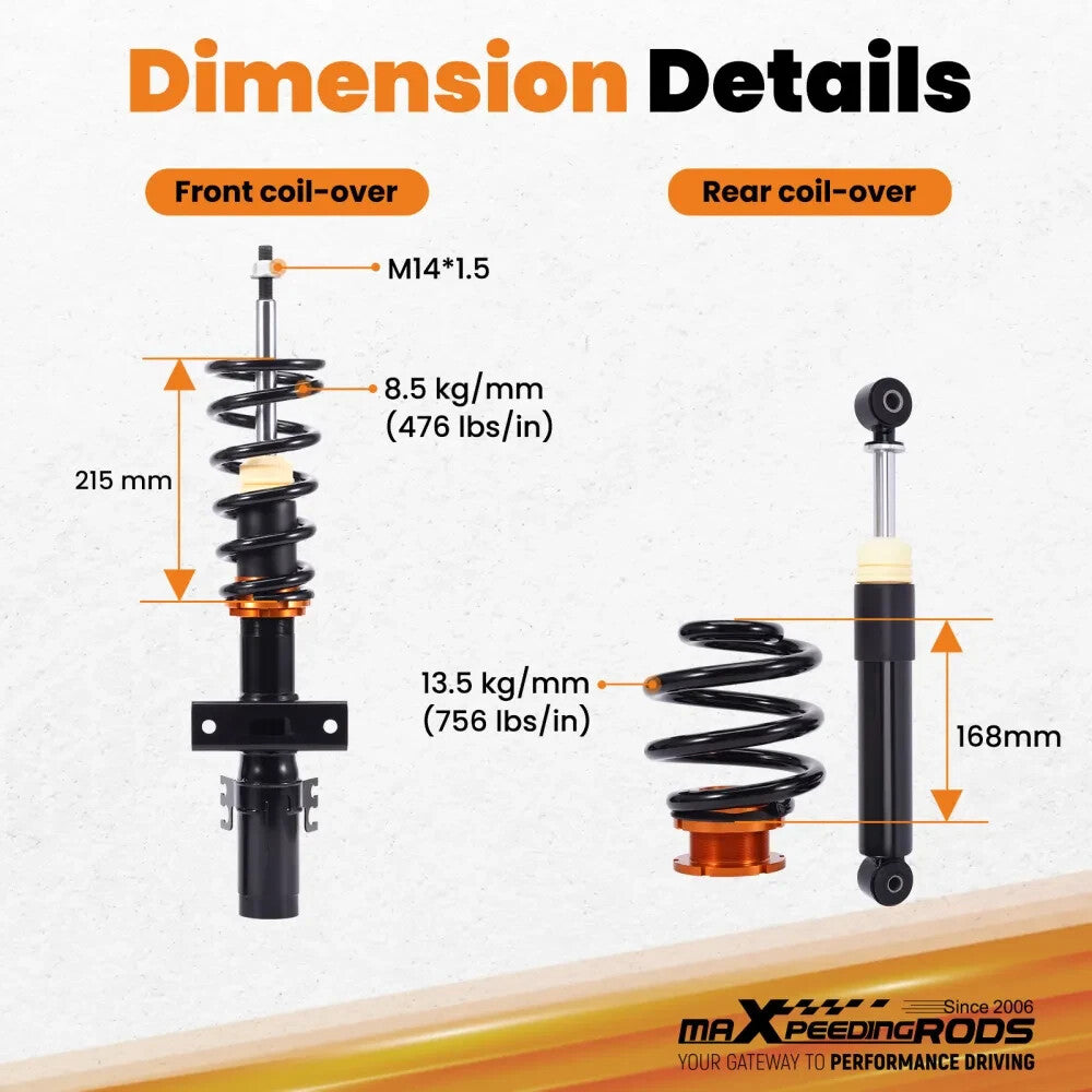 MXPR Adjustable Height Lowering Coilovers VW Transporter MK 5 T5 T6 T28 T29 T30