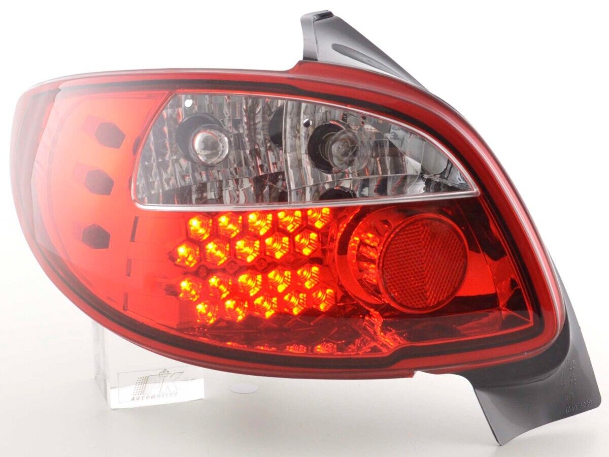 FK Pair Tail Lamps Rear Lights Peugeot 206 2 MK2 98-05 clear & red 3/5dr LHD