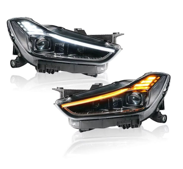 TYPY Pair LED DRL Lightbar Projector Maserati Ghibli Headlights 2014-2019 Headlights LHD