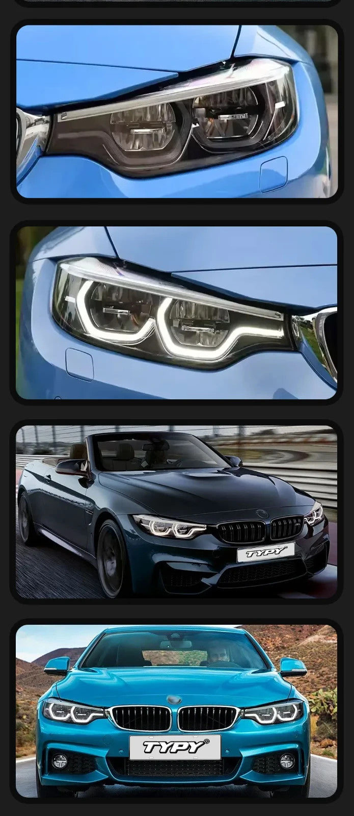 TYPY Pair 13-19 BMW 4 Series F32 F36 LED DRL Dynamic Headlights LHD