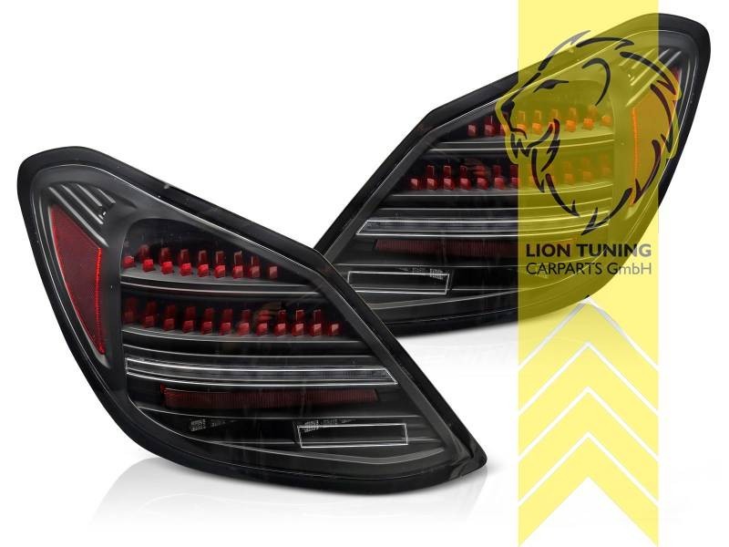 LT Pair LED DRL Lightbar Rear Lights Tail Lamps Mercedes Benz C-Class W205 14-21 black red LHD