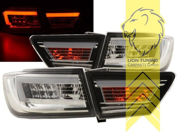 LT Pair LED Lightbar DRL Rear Tail Lights Renault Clio 4 MK4 BH white chrome LHD