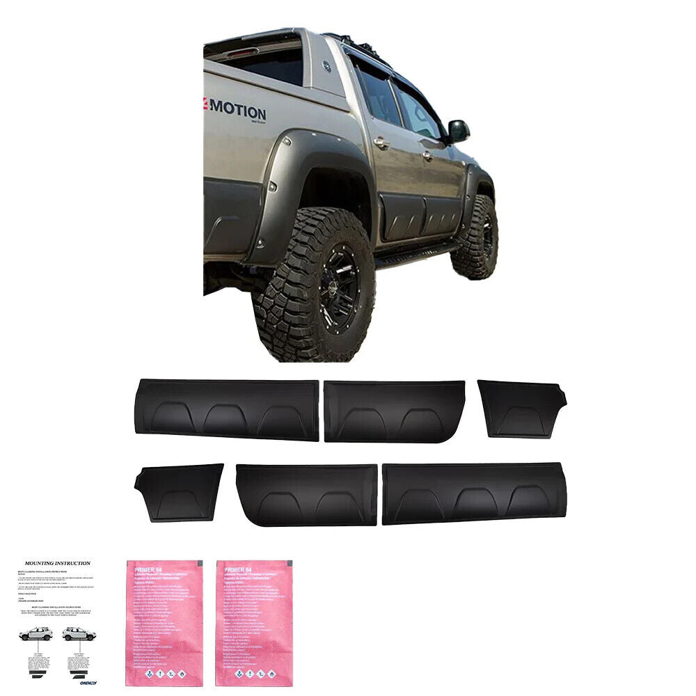 OW Body Cladding Styling Panels VW Amarok MK1-MK1 Facelift 10-22 6 Pcs ABS Black