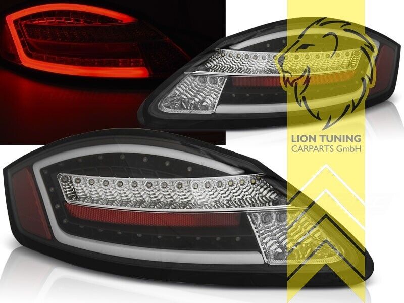 LT LED DRL Lightbar Rear Tail Lights Porsche Boxster 987 04-09 Black LHD