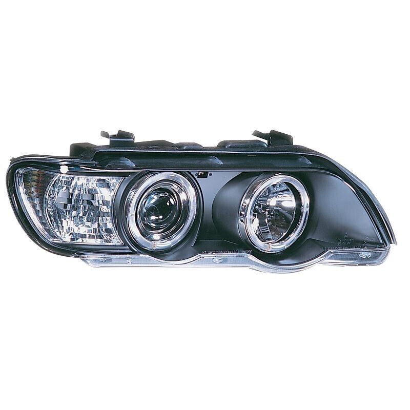 ATS Pair LED DRL Lightbar Halo Headlights BMW X5 E53 2000-2004 Black LHD