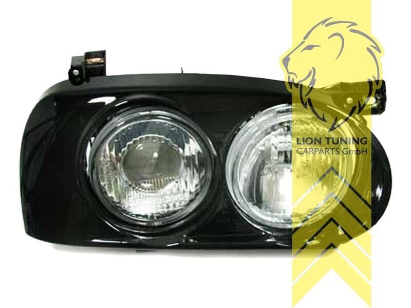 LT Pair H1 / H3 Halogen DE Double Dual Twin Headlights VW Golf 3 MK3 black LHD