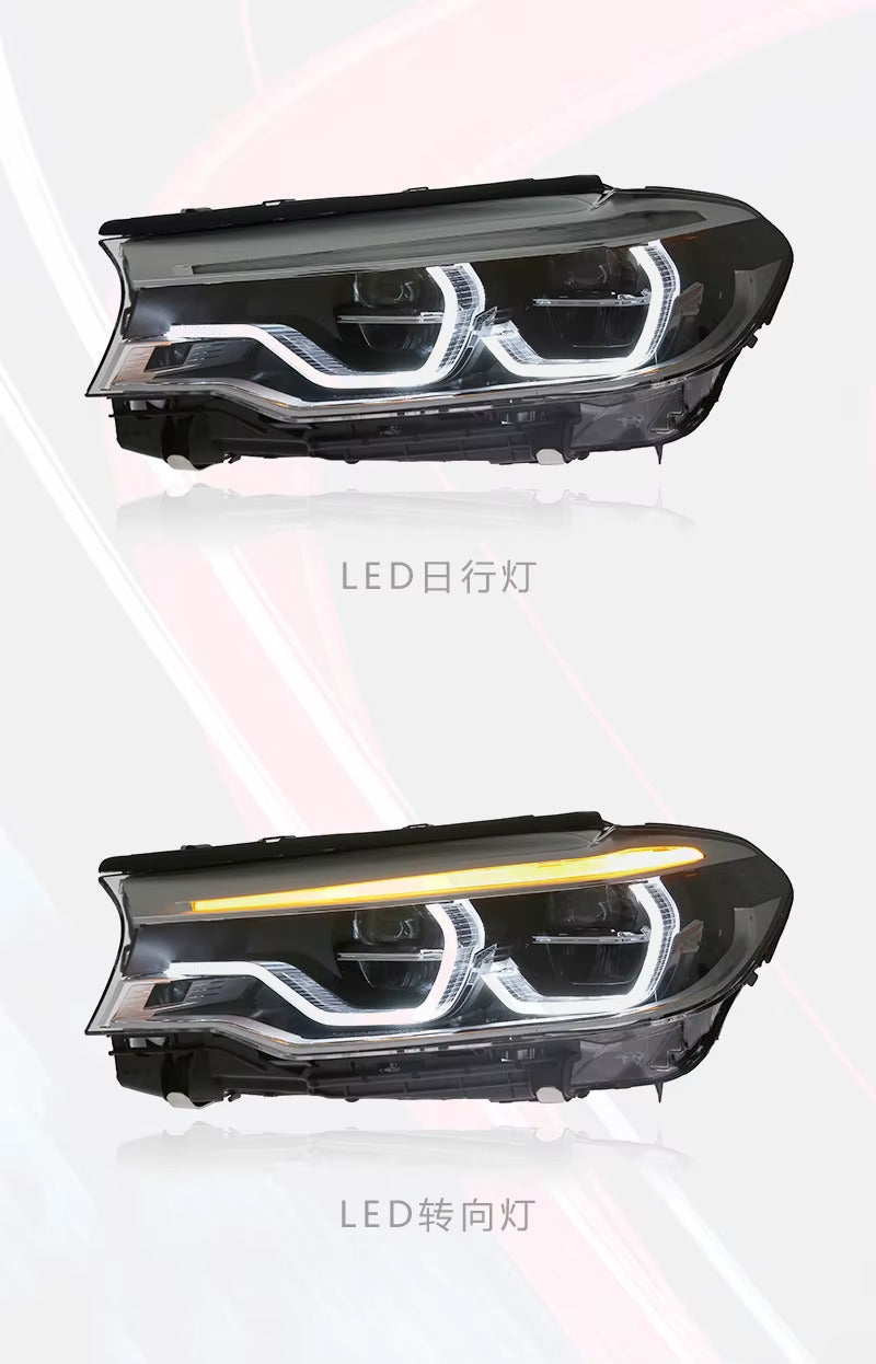 TYPY Pair XENON LED DRL Lightbar Headlights BMW G30 G38 18-20 530i 535i 5-Series