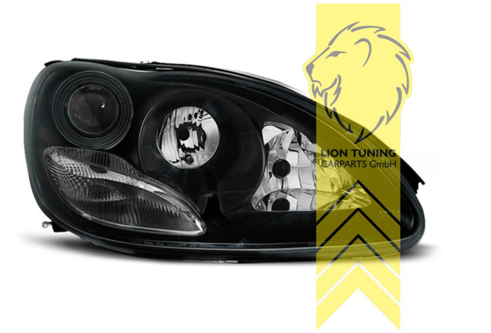 LT LED DRL Angel Eye Halo Ring Headlights Mercedes Benz W220 S-Class black LHD