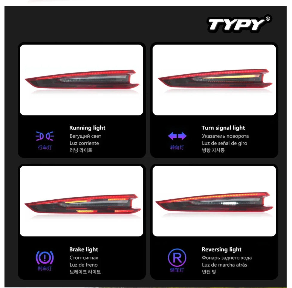 TYPY Pair Porsche 911 991.1 2012-2015 LED Dynamic Rear Lights Dynamic Tail LHD