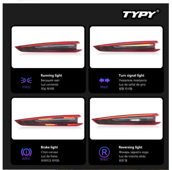 TYPY Pair Porsche 911 991.1 2012-2015 LED Dynamic Rear Lights Dynamic Tail LHD
