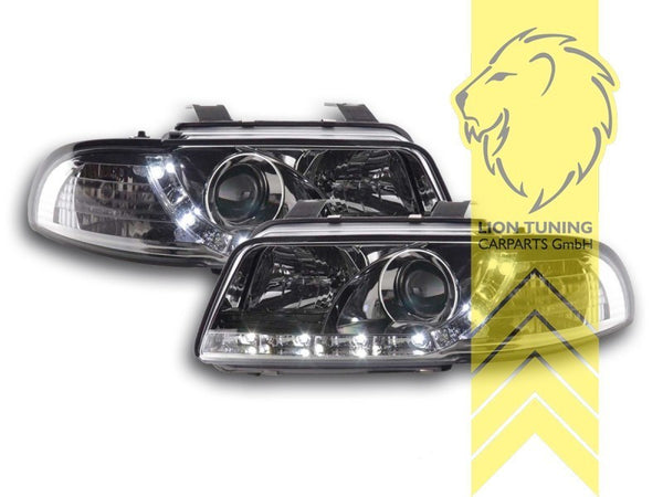 LT Pair LED DRL Lightbar Halo Headlights Audi A4 B5 99-01 Sedan Avant chrome LHD