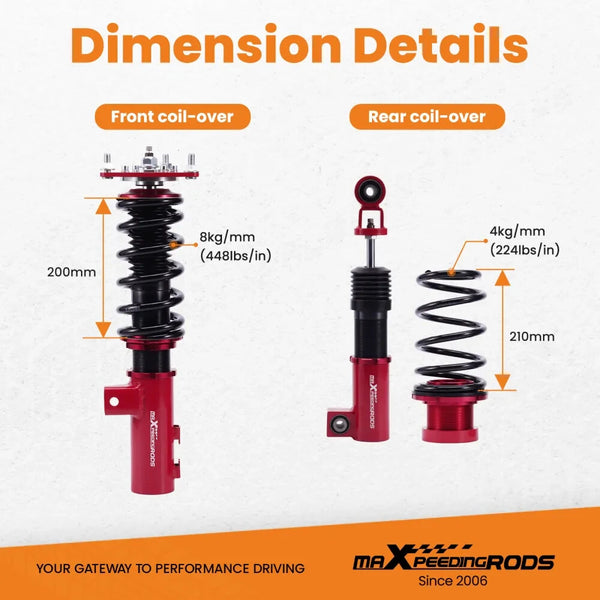 MXPR 24 Level Pro Lowering Coilovers Suspension INFINITI G37 Coupe Sedan RWD