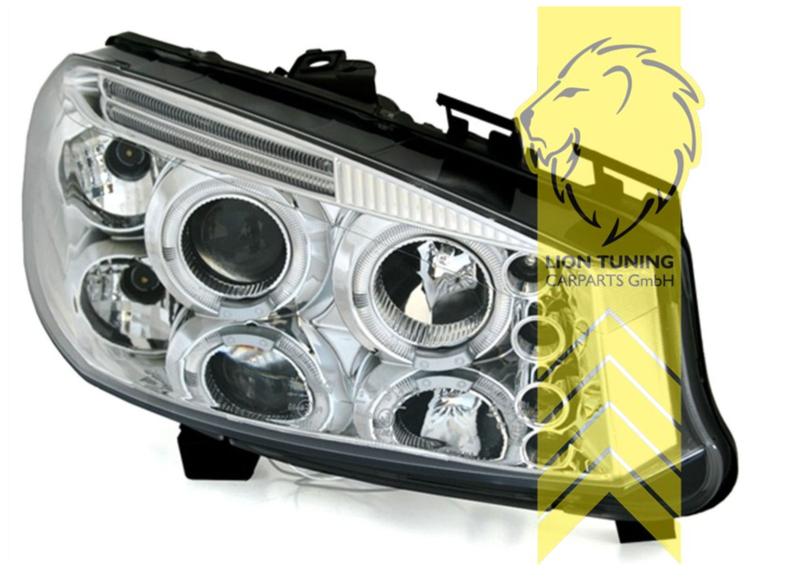 LT LED DRL Halo Ring Headlights Renault Megane M 2 MK2 02-05 Grandtour ChromeLHD