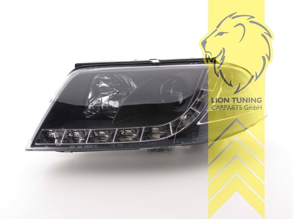 LT Pair LED DRL Lightbar Headlights VW Passat B5 3BG sedan Variant black LHD