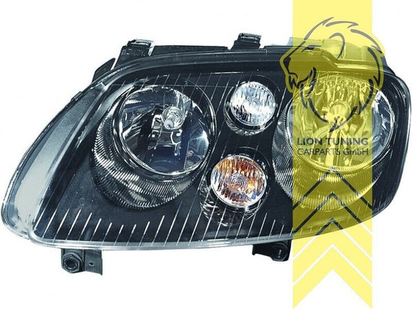 LT Pair Halogen Headlights VW Touran Caddy 3 1T1 2K 1T2 03-10 black LHD