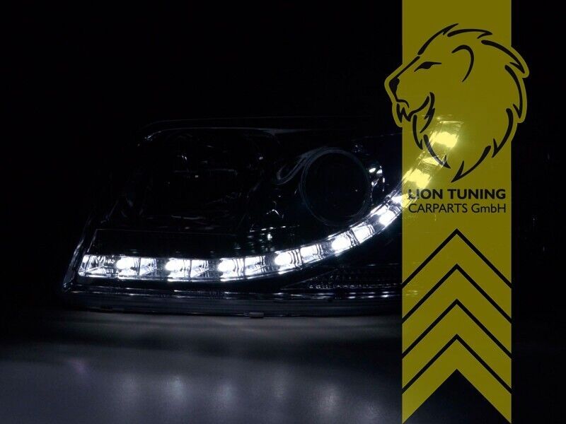 LT LED DRL Lightbar Headlights VW T5 Bus Transporter 03-09 Multivan chrome LHD