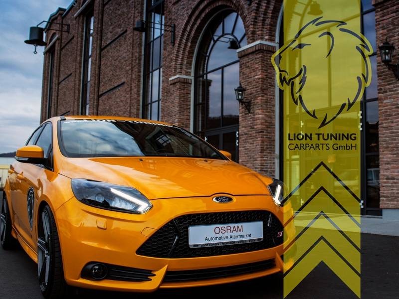 LT Pair LED DRL Lightbar Headlights OSRAM Bi XENON Ford Focus 3 black 11-14 LHD