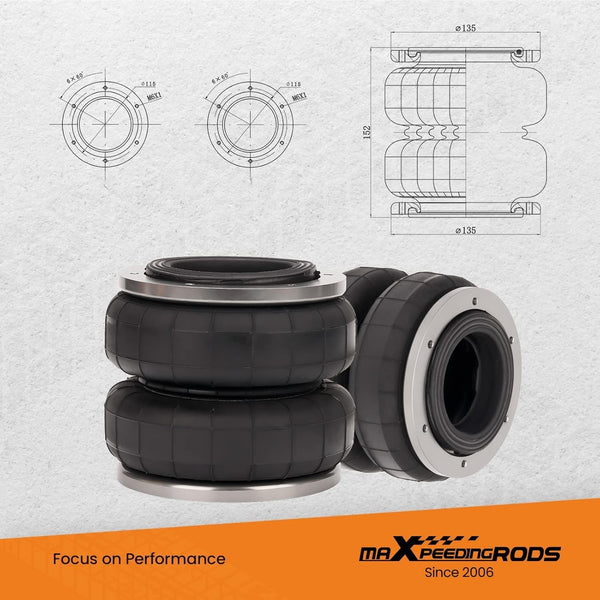 MXPR Air Suspension Spring Bag Assist Toyota Hilux 4WD 2005-2015 Heavy Duty