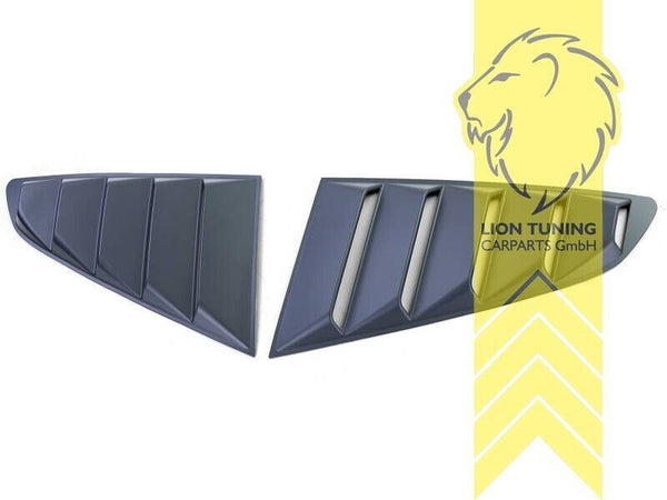 LT Side Window Grille Covers Side Louvers Ford Mustang 6 VI 14-23 Coupe Blk ABS