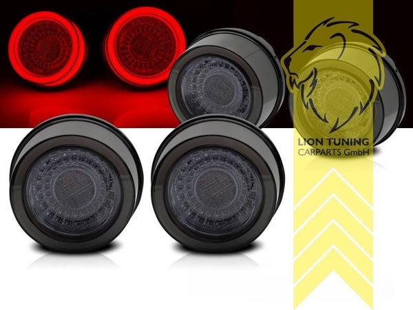 LT Set x4 Halo LED REAR Tail LIGHTS DRL Ferrari F355 360 F131 smoke black 94-05