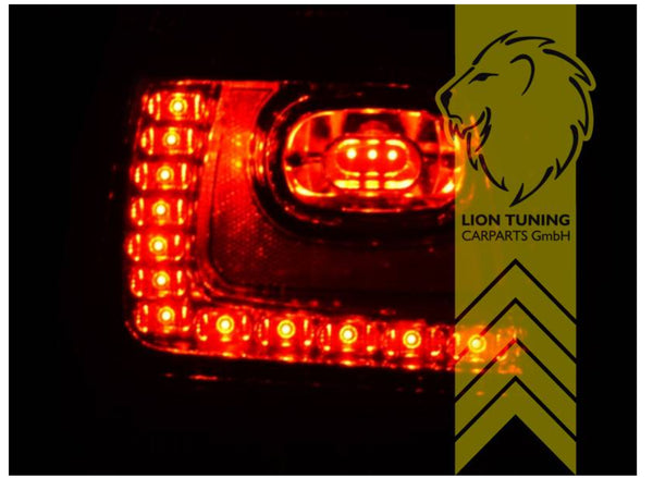 LT Pair LED Lightbar DRL Rear Lights Tail Lamps VW Polo 9N 9N3 red black LHD