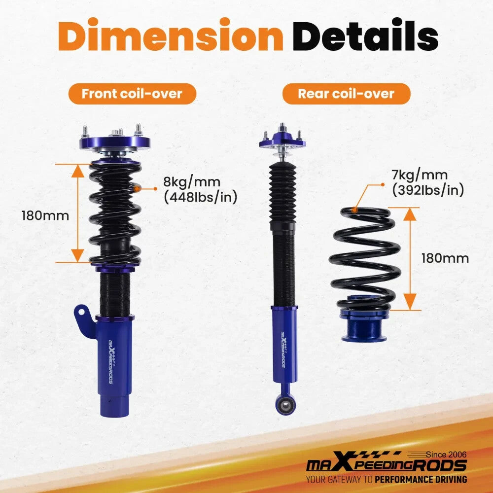 MXPR Adjustable Lowering Coilovers BMW 3 Series E46 Saloon 98-05 Coupe Touring