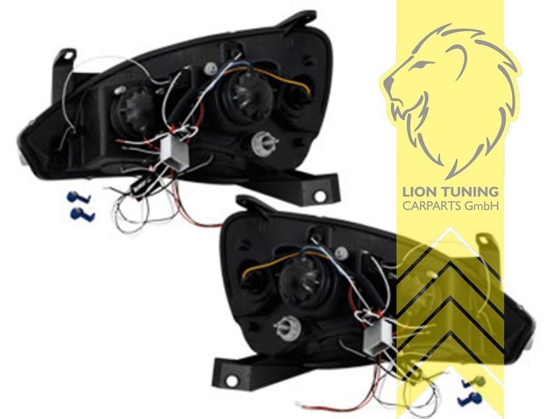 LT Pair LED Angel Eye Halo Headlights Opel Vauxhall Corsa C Combo C black LHD