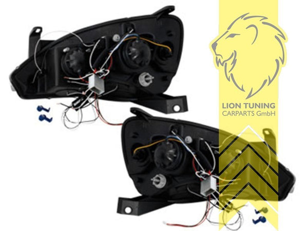 LT Pair LED Angel Eye Halo Headlights Opel Vauxhall Corsa C Combo C black LHD