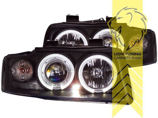 LT LED DRL CCFL Light Ring Halo Headlights Audi A4 B6 8E Sedan Avant black LHD