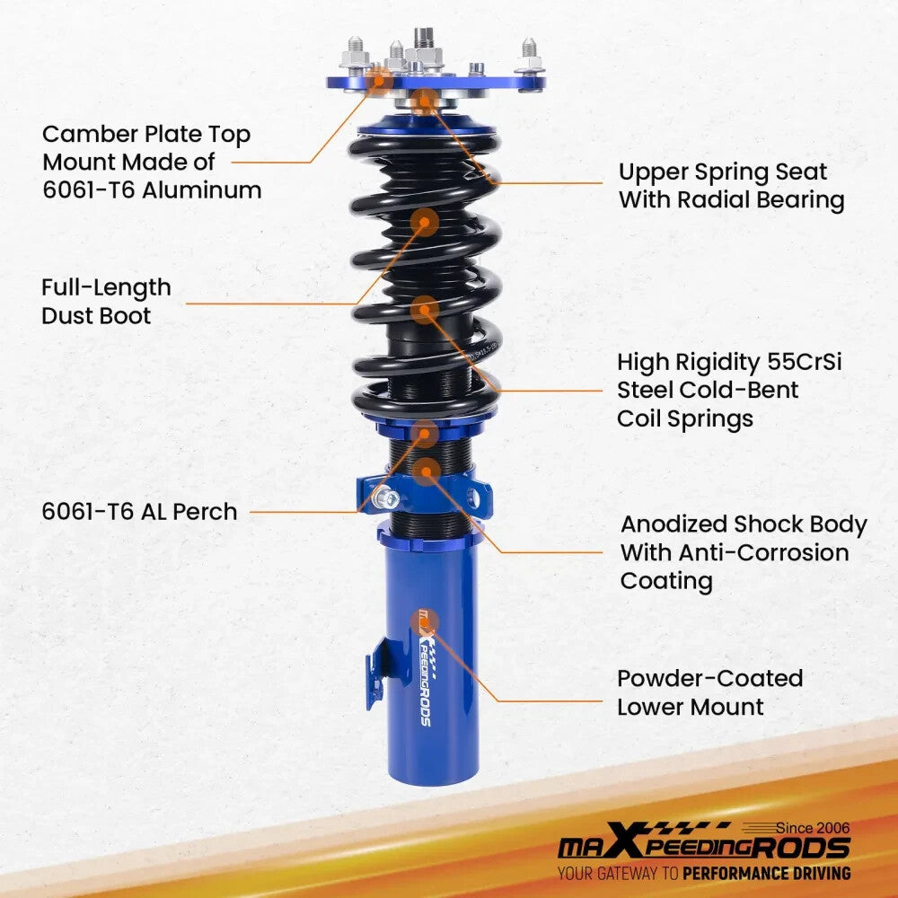 MXPR Adjustable Height Lowering Coilovers Toyota Celica 99-06 T23 1.8 VVT-i TS