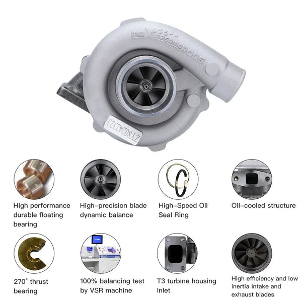 MXPR Universal Turbo Charger T3 T4 T04E Flange 5 bolts exhaust outlet turbocharg