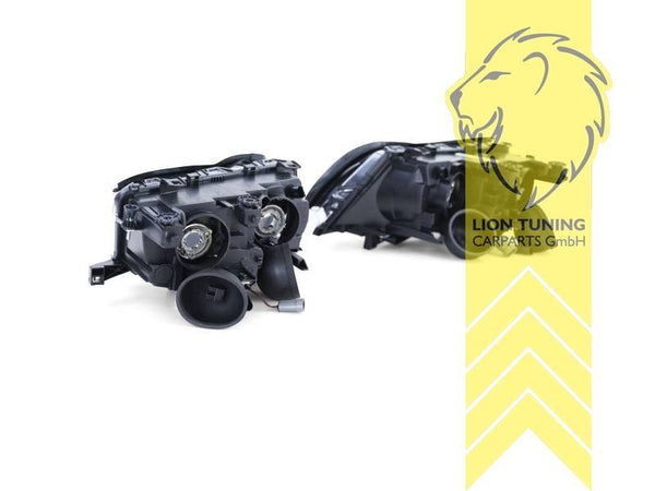 LT Halogen Halo Headlights Headlamps BMW E46 Sedan Touring Facelift black LHD