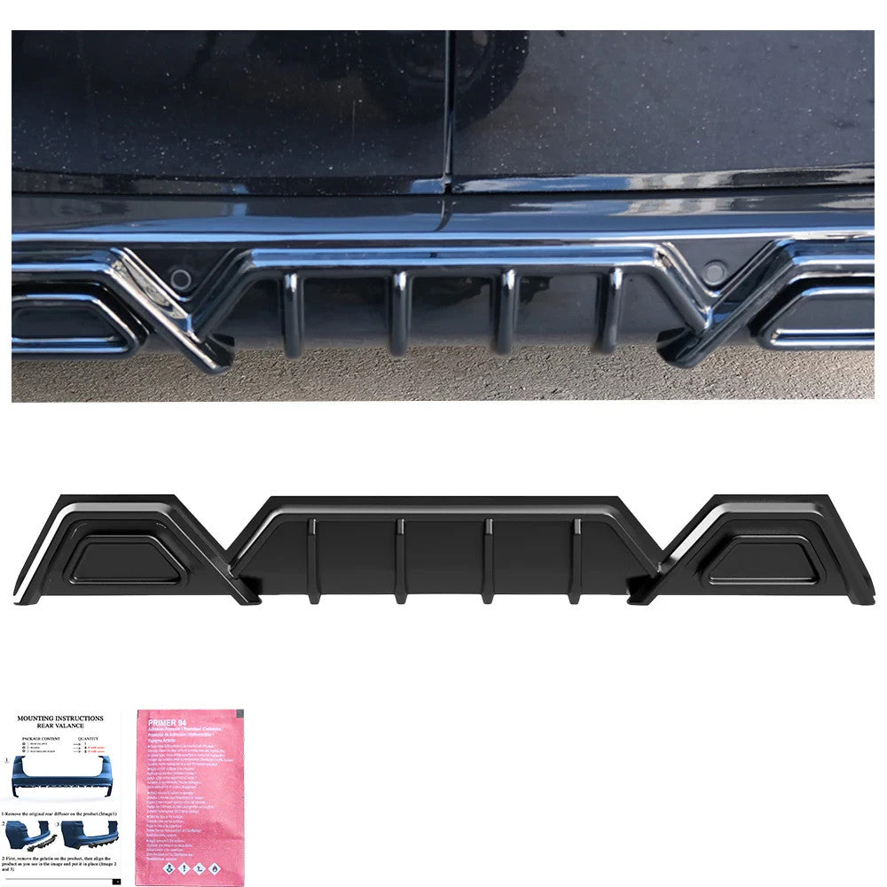 OW Rear Diffusor Diffuser VW Transporter T7 24+ Transit Custom 2 ABS Gloss Black