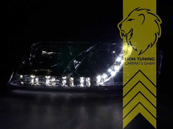 LT LED DRL Lightbar Headlights Audi A4 B6 8E Sedan Avant 00-04 H1 /H1 chrome LHD