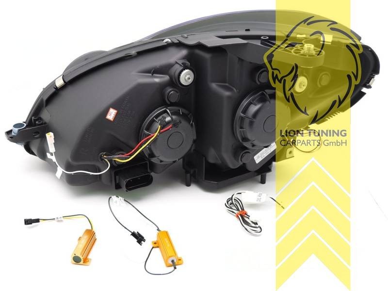 LT LED DRL Lightbar Headlights Mercedes Benz W204 S204 C-Class black LHD