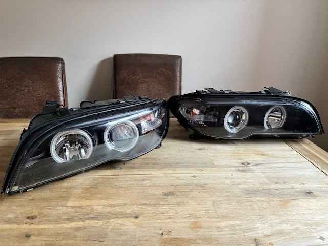 UK STOCK LT LED DRL XENON Headlights BMW 3-Series E46 Coupe Cabrio 03-07 black CUSTOMER RETURN
